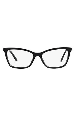 Dolce & Gabbana 56mm Rectangular Optical Glasses in Black at Nordstrom