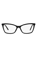 Dolce & Gabbana 56mm Rectangular Optical Glasses in Black at Nordstrom