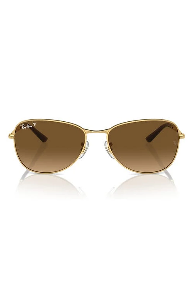 Ray-Ban 56mm Polarized Pilot Sunglasses in Gold/Brown Grad at Nordstrom