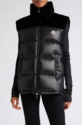 Moncler Lempa Down Puffer Vest with Faux Fur Trim at Nordstrom,