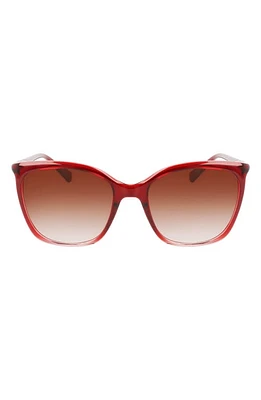 Longchamp 56mm Roseau Tea Cup Sunglasses in Gradient Red Pink at Nordstrom