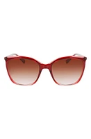 Longchamp 56mm Roseau Tea Cup Sunglasses in Gradient Red Pink at Nordstrom