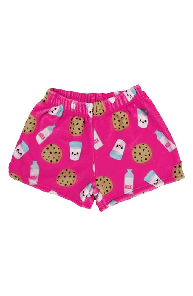 Iscream Milk & Cookies Fleece Lounge Shorts in Pink at Nordstrom, Size Xs