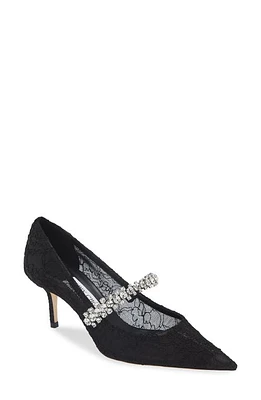 Jimmy Choo Bing Crystal Embellished Pointed Toe Mary Jane Pump Black at Nordstrom,