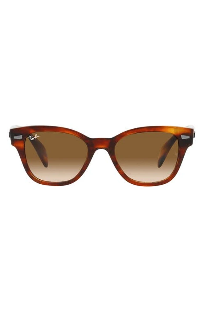 Ray-Ban 49mm Gradient Small Square Sunglasses in Striped Havana at Nordstrom