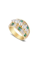 July Child UFO Ring in Pearls/Gold/Cubic Zirconia at Nordstrom