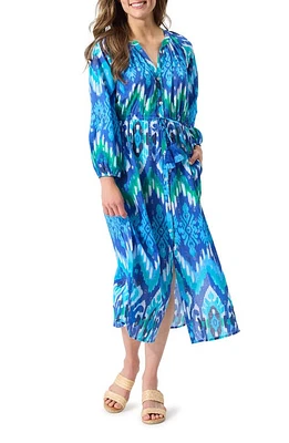 Tommy Bahama Cala Azure Long Sleeve Cover-Up Dress in Beaming Blue at Nordstrom, Size Medium