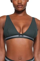 SKIMS Stretch Cotton Rib Plunge Bralette at Nordstrom,