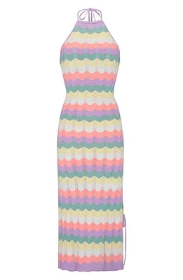 Capittana Corneila Crochet Cover-Up Halter Dress Pink Multi at Nordstrom,