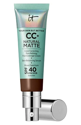 IT Cosmetics CC+ Natural Matte Color Correcting Full Coverage Cream in Deep Mocha at Nordstrom