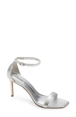 Stuart Weitzman Nunaked Curve 85 Sandal Silver at