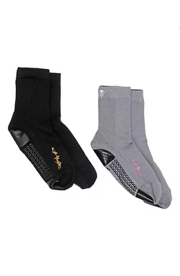 Arebesk Birdie 2-Pack Crew Socks Black Gray at Nordstrom,