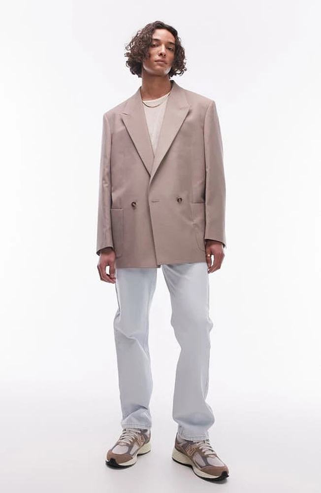 Topman Oversize Boxy Suit Jacket Stone at Nordstrom,