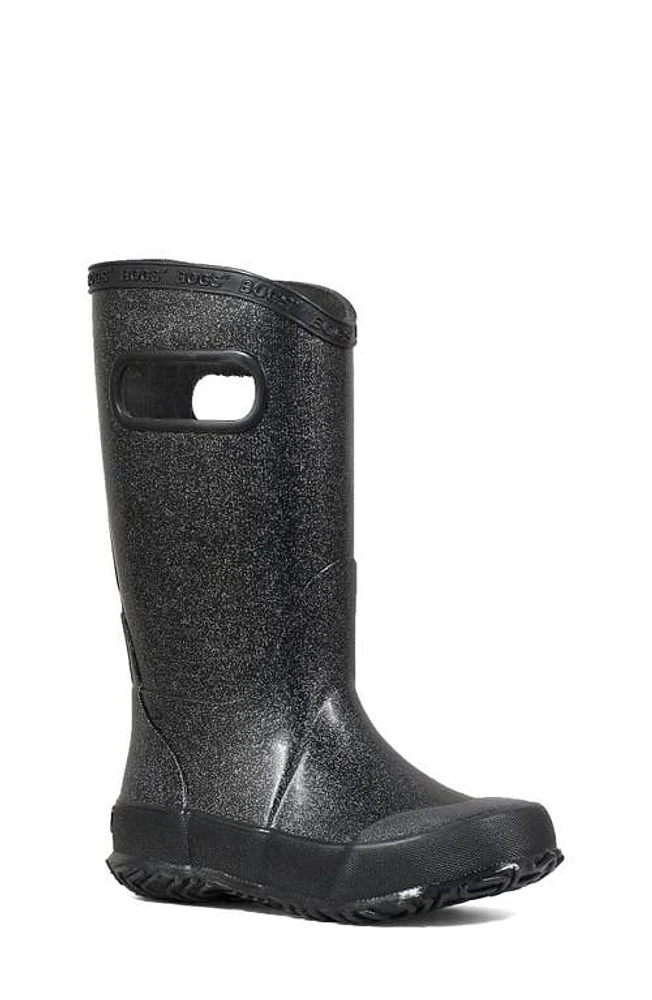 Bogs Glitter Waterproof Rain Boot Black at Nordstrom, M