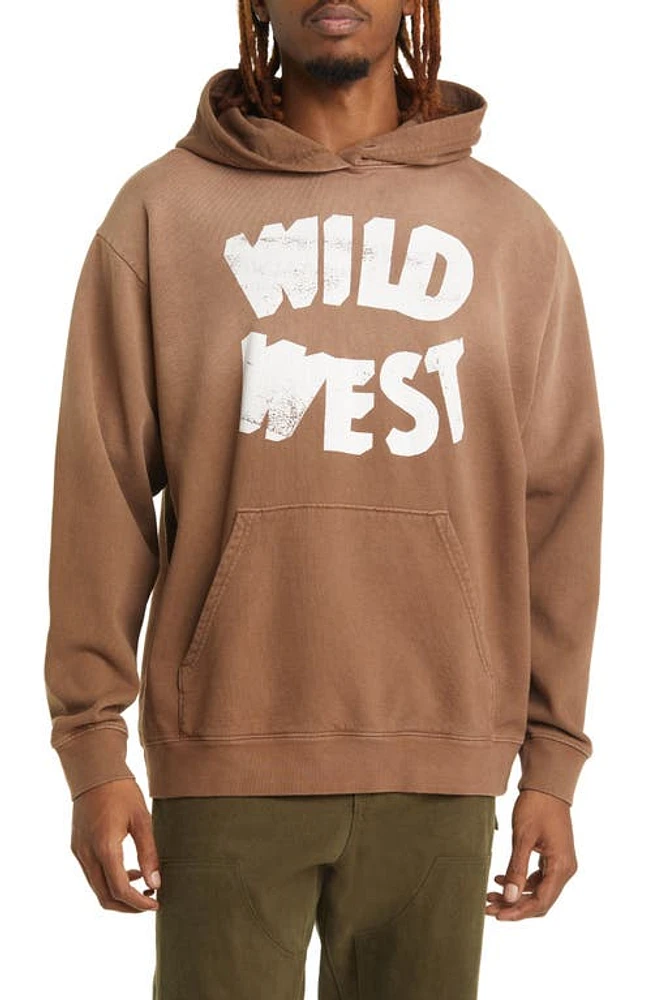 ONE OF THESE DAYS Wild West Ombré Cotton Graphic Hoodie in Mustang Brown at Nordstrom, Size Small