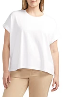 JAG Drapey Cuff Cotton & Modal T-Shirt White at Nordstrom,