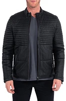 Maceoo Quilted Leather Jacket Black at Nordstrom,