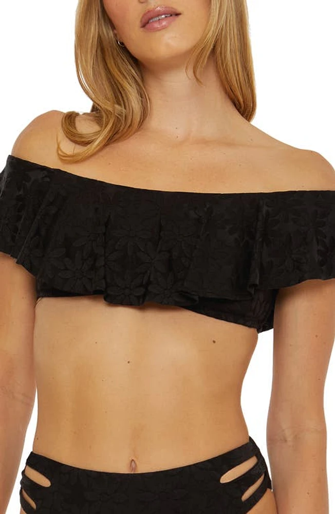 Trina Turk Joplin Off the Shoulder Bandeau Bikini Top Black at Nordstrom,