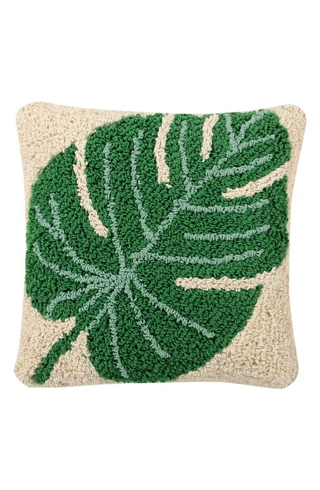 Lorena Canals Monstera Leaf Accent Pillow in Natural/Monstera Green at Nordstrom