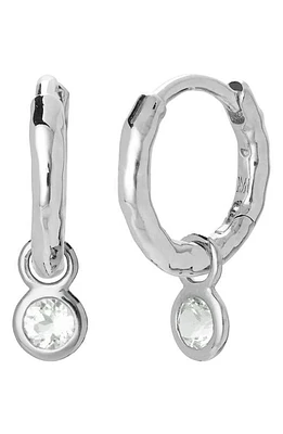 Monica Vinader Topaz Drop Huggie Hoop Earrings in Sterling Silver at Nordstrom