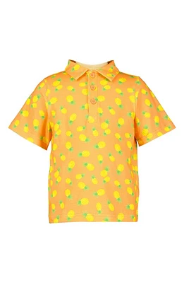 Rachel Riley Pineapple Print Polo Orange at Nordstrom,