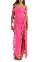 HOUSE OF CB Sarina Ruffle Strapless Maxi Dress at Nordstrom,