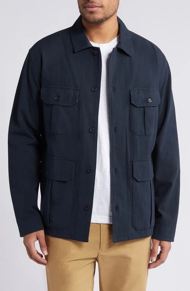 Billy Reid Pelican Safari Overshirt Carbon Blue at Nordstrom,