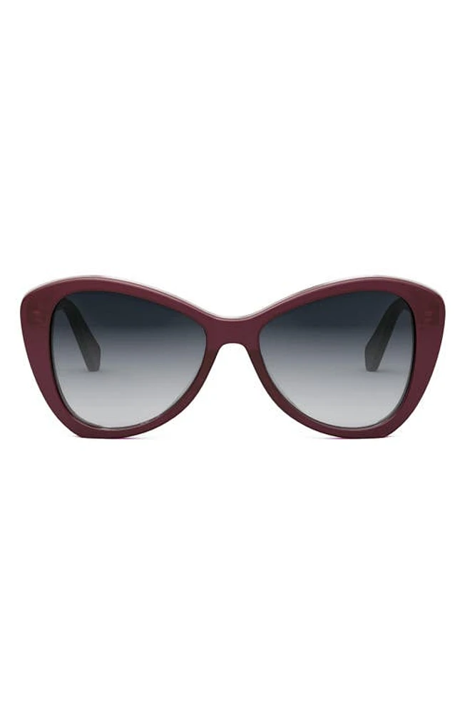 CELINE Butterfly 55mm Sunglasses in Shiny Bordeaux /Smoke at Nordstrom