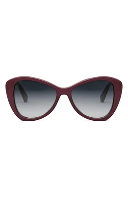 CELINE Butterfly 55mm Sunglasses in Shiny Bordeaux /Smoke at Nordstrom