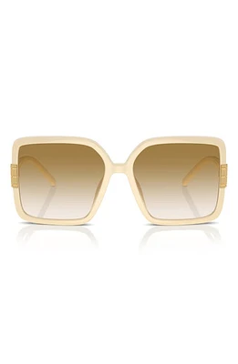 Tory Burch 57mm Gradient Square Sunglasses in Milky Ivory at Nordstrom