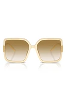 Tory Burch 57mm Gradient Square Sunglasses in Milky Ivory at Nordstrom