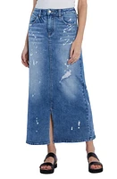 Wash Lab Denim Beloved Distressed Maxi Skirt Blue at Nordstrom,