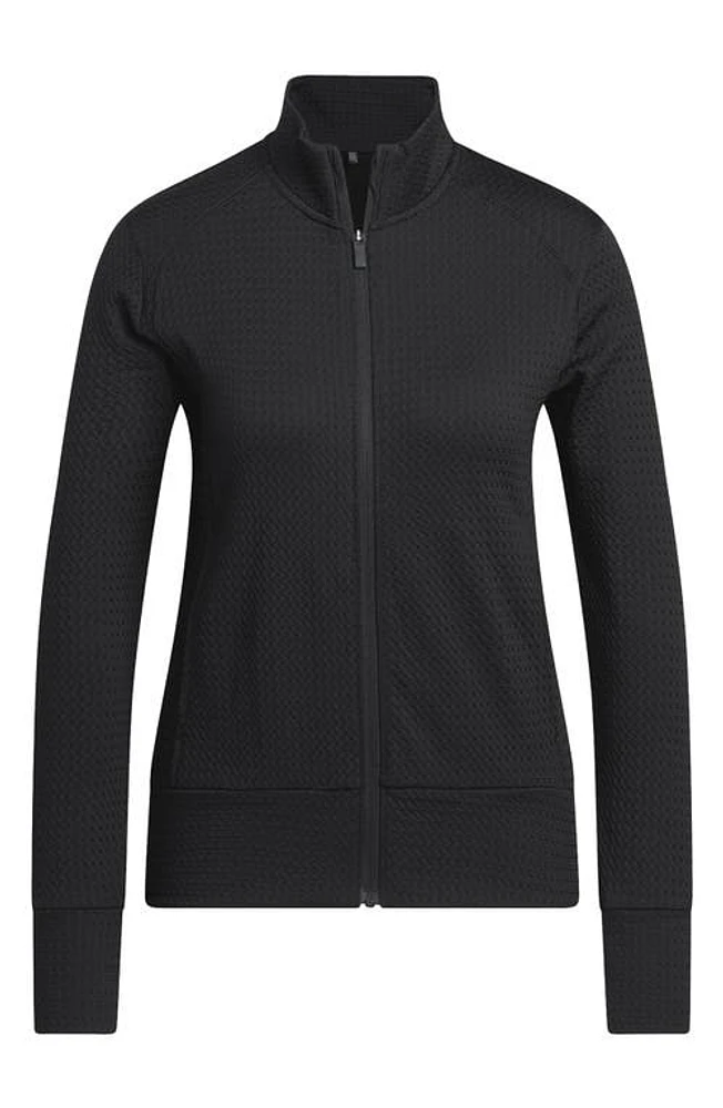 adidas Golf Ultimate365 Performance Textured Jacket Black at Nordstrom,