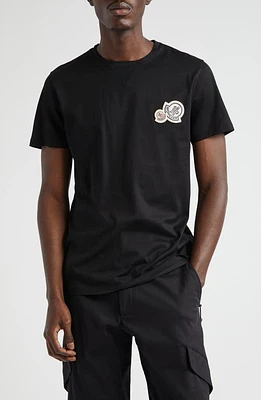 Moncler Logo Cotton T-Shirt Black at Nordstrom,