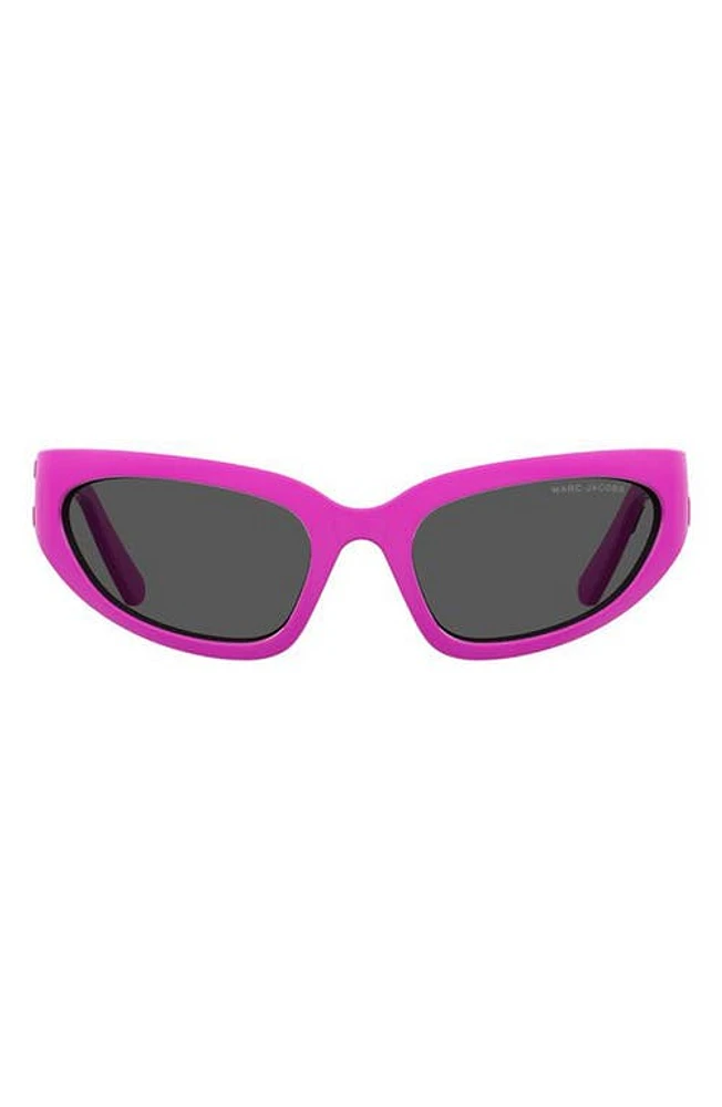 Marc Jacobs 61mm Gradient Cat Eye Sunglasses in Fuchsia Black/Grey at Nordstrom