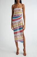 Missoni Strapless Semisheer Chevron Dress Multicolor White Base at Nordstrom, Us