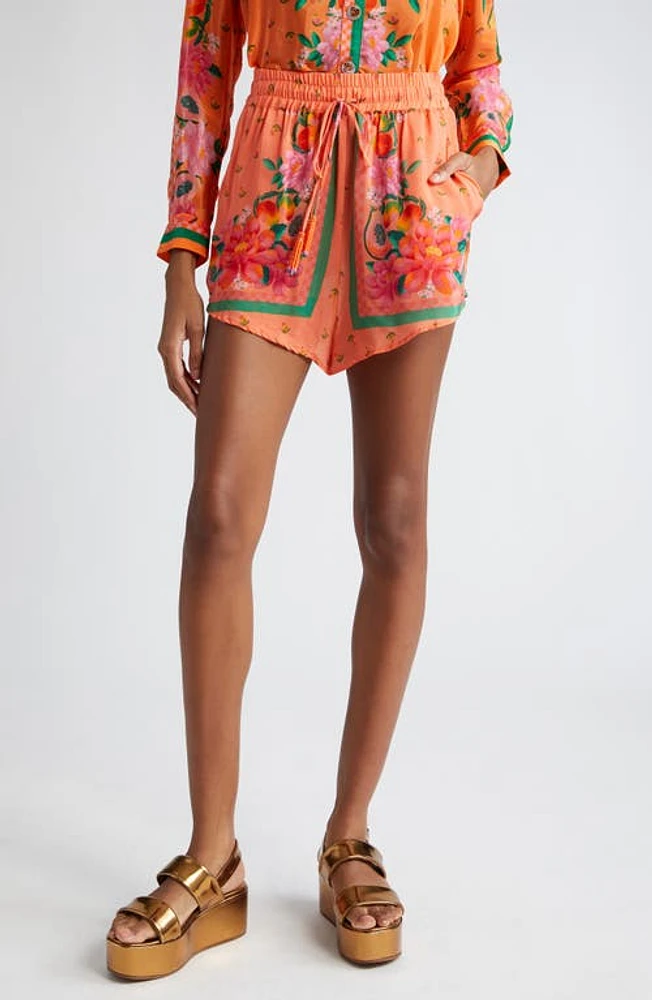 FARM Rio Fruit Garden Print Shorts Scarf O at Nordstrom,