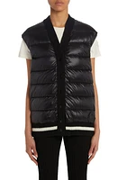 Moncler Quilted Down & Rib Knit Vest Black at Nordstrom,