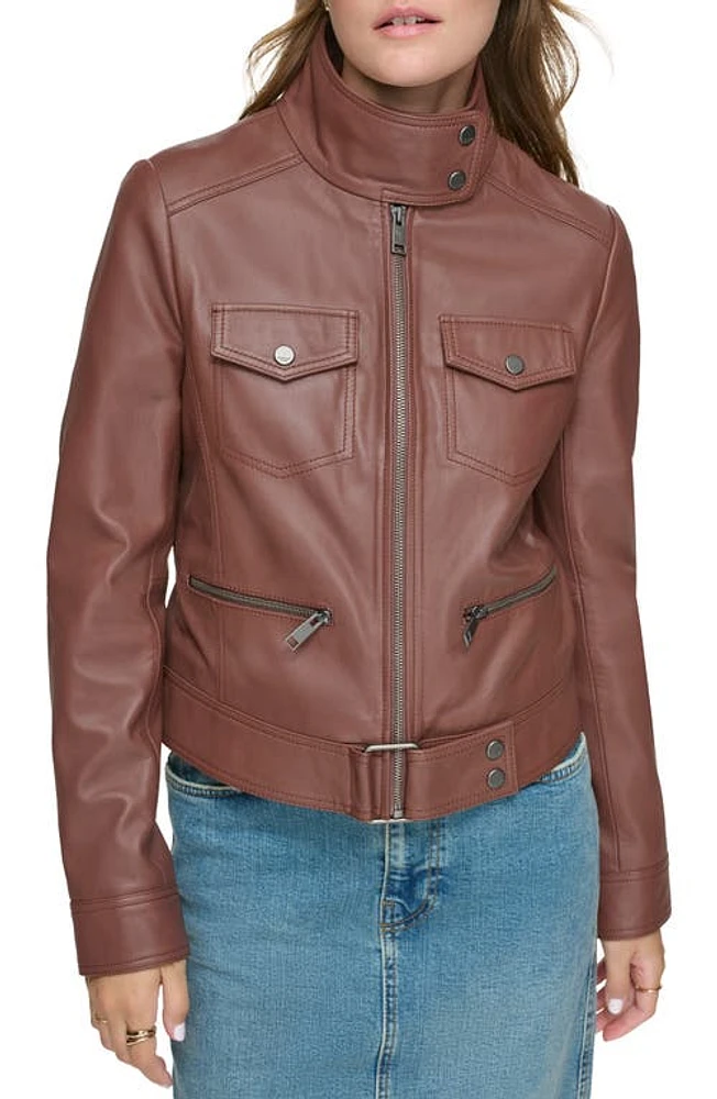 Andrew Marc Leather Moto Jacket at Nordstrom,