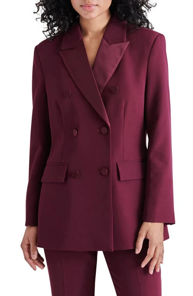 Steve Madden Hayley Double Breasted Suit Blazer Fig at Nordstrom,