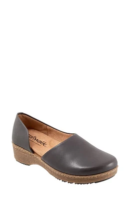 SoftWalk Addie Half d'Orsay Clog Dark Grey at Nordstrom,