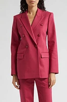 Emporio Armani Cotton Couture Double Breasted Blazer Solid Dark Red at Nordstrom, Us