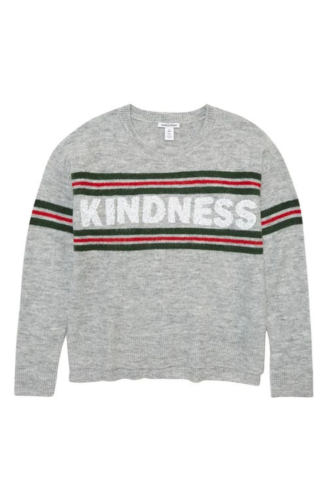 Nordstrom Kids' Sparkle Sweater Grey Heather Kindness at