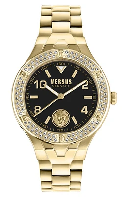 VERSUS Versace Vittoria Crystal Bracelet Watch, 38mm in Ip Yellow Gold at Nordstrom