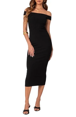 EDIKTED Kyla Off the Shoulder Dress Black at Nordstrom,