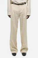 Helmut Lang Double Pleated Linen Blend Pants in Summer Sand at Nordstrom, Size 36