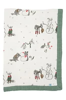 little unicorn Cotton Muslin Baby Quilt in Snow Day at Nordstrom