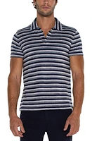 Liverpool Los Angeles Stripe Polo Navy/White Melange at Nordstrom,