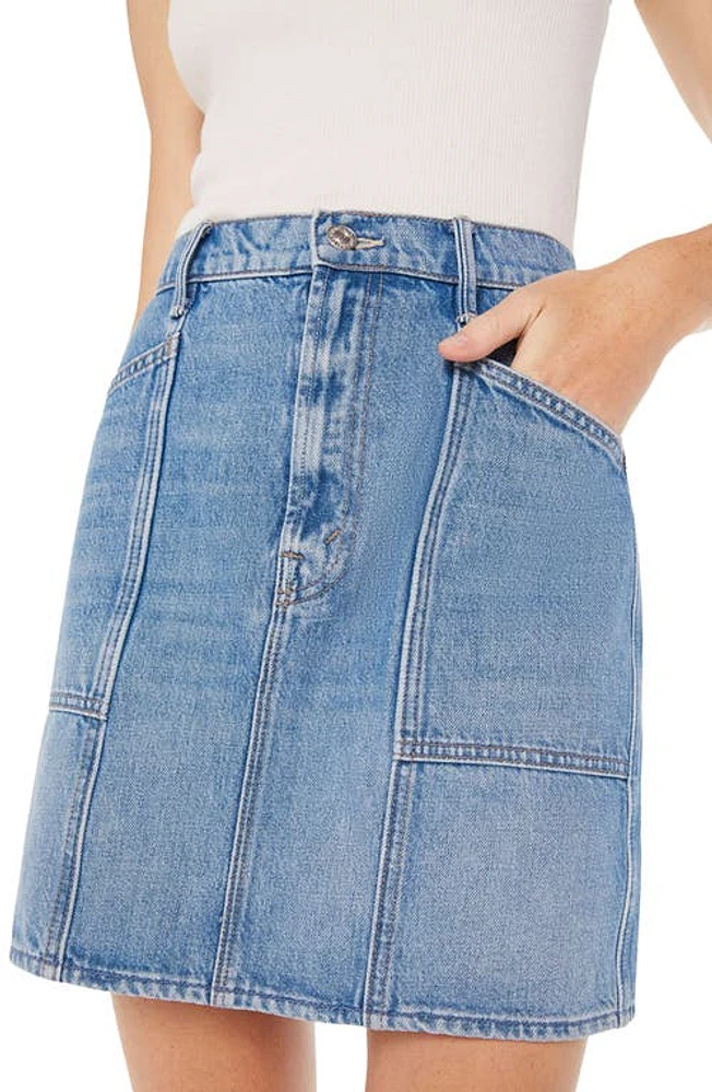 MOTHER The Line Up Swooner Denim Miniskirt in Love Line at Nordstrom, Size 24