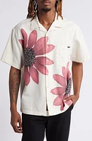 Vans Laurel Floral Cotton & Linen Camp Shirt Natural at Nordstrom,